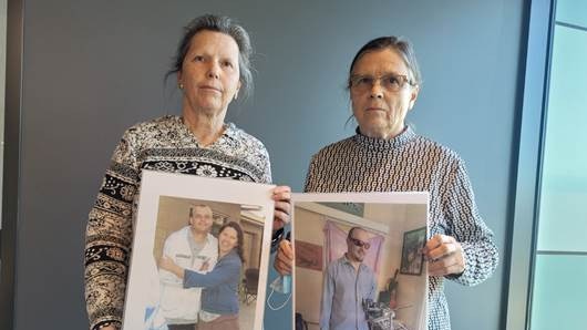 Todd McKenzie's aunty Margarette Hill and mother June Wilkins at Lidcombe Coroner's Court in July 2022.