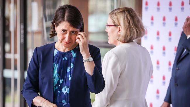 NSW Premier Gladys Berejiklian and the state’s chief health officer Dr Kerry Chant on Boxing Day. Picture: Getty Images