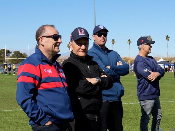 Nick Politis (second from left) is among those being investigated by the NRL’s integrity unit. Picture: DTTV