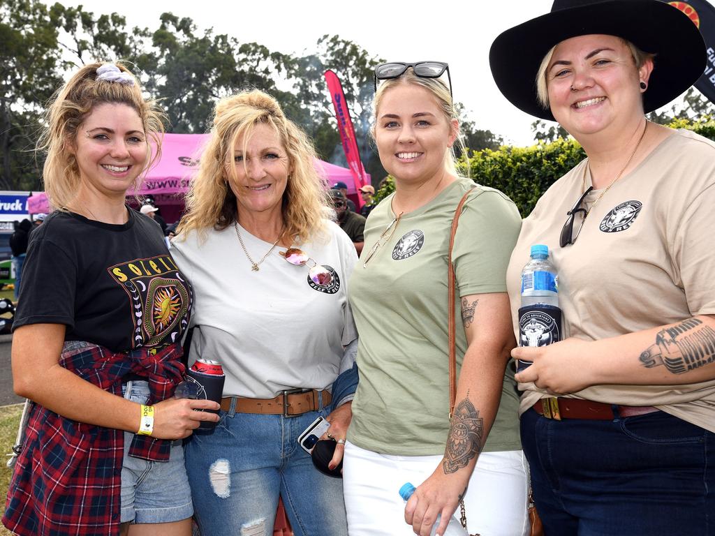 Brittany Reeks, Debbie Fraser, Heather Gradidge and Kayla Ford. Meatstock Festival, Toowoomba showgrounds. April 2022