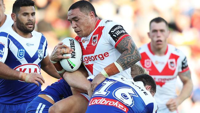 Tyson Frizell terrorised the Bulldogs. Picture: Brett Costello