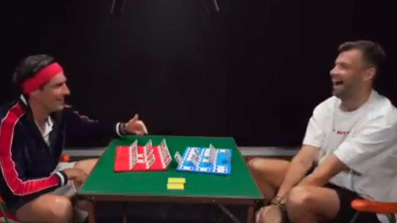 Andy Lee plays Guess Whom? with Gregor Dimitrov.