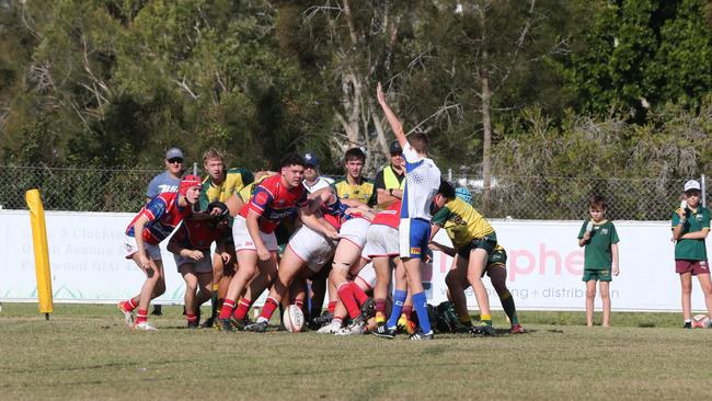 Action galleries of the junior rugby union grand finals, match played at Surfers Paradise Home Ground. Surfers Paradise Dolphins Vs Bond Uni under 18s division. Picture Mike BatterhamAction galleries of the junior rugby union grand finals, match played at Surfers Paradise Home Ground. Surfers Paradise Dolphins Vs Bond pirates under 18s division. Picture Mike Batterham