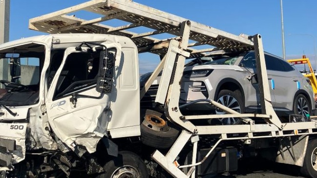 Photo from Queensland Ambulance Service of scene of crash on Gateway Motorway.