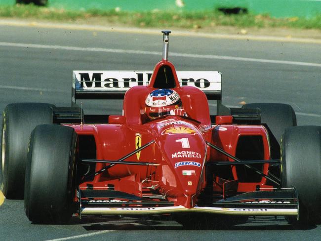 The Ferrari legend racing in the 1996 Australian Grand Prix in Melbourne.