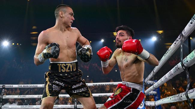 Tim Tszyu sent Carlos Ocampo crashing to the canvas. Photo: Supplied.