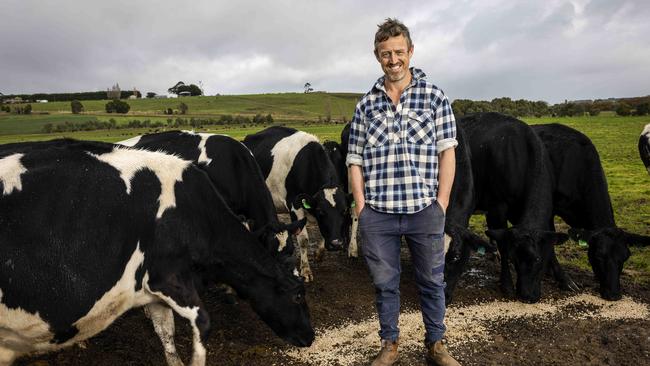 Bullaharre farmer Greg Tongs is one of several thousand dairy farmers across southeast Australia happy about record opening prices but also concerned about inflationary pressures. Picture: Nicole Cleary