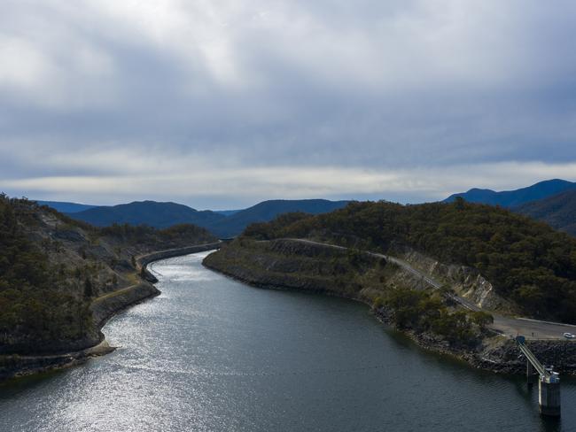 A new dam will be built in NSW. This is the Talbingo Dam in the Snowy Mountains on September 4 this year. Picture: Rohan Thomson