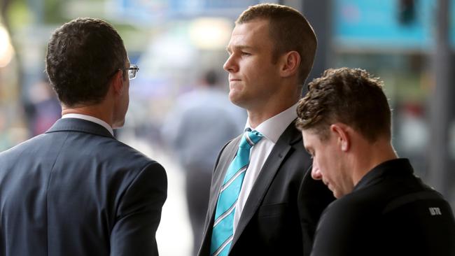 Robbie Gray outside the  tribunal on Tuesday night. Picture: AAP/DEAN MARTIN