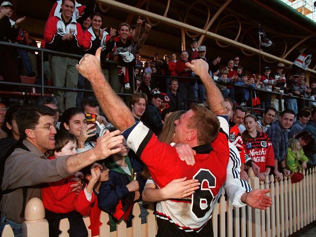 Club great and fan favourite Greg Florimo, pictured at North Sydney Oval during the 1998 NRL season.