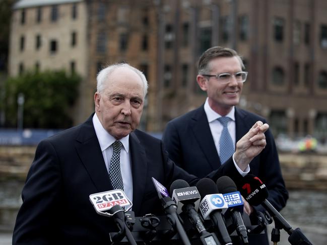 Former Prime Minister Paul Keating and NSW Premier Dominic Perrottet. Picture: NCA NewsWire / Nikki Short