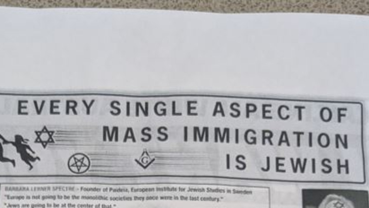 Flyers dropped into letterboxes in Brisbane by the National Socialist Movement Australia. Photo: supplied