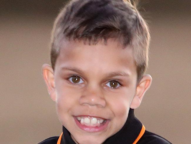 pride of australia. Carlin Renouf is a seriously ill young boy but doesn't let his sickness rule. he loves footy even though it can hurt him. grandma calls him the "cotton wool kid". PICS MARC ROBERTSON.