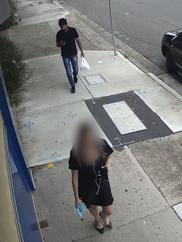CCTV cameras captured the woman being followed.