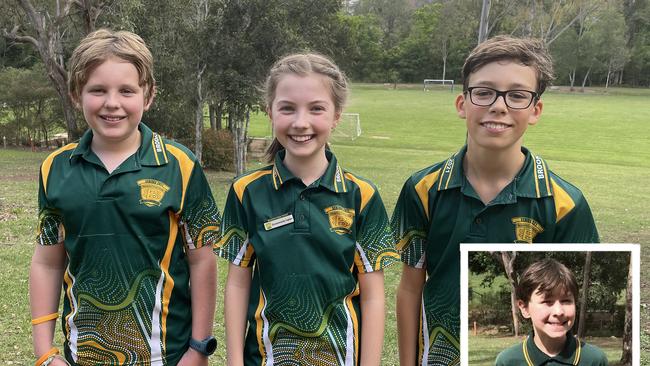 Alexander Scott, Year 6, Lucy Jessup, Year 6 (Environmental Captain), Angus Fraser, Year 6 (Environmental Captain) and Saxon Chappell, Year 5, from Brookfield State School.