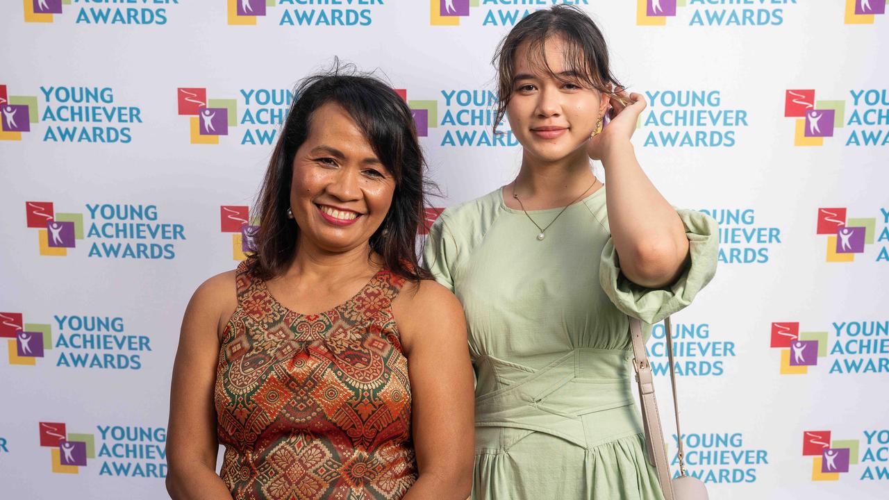 Chrissie Taylor &amp; Ayu Kembarati at the NT Young Achiever Awards. Picture: Pema Tamang Pakhrin