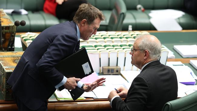 Scott Morrison, right, has spoken to Christian Porter about the trust. Picture: Gary Ramage