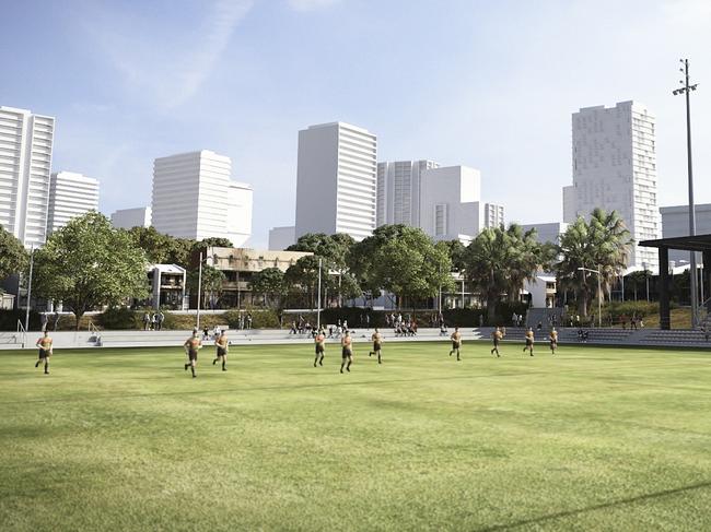 How the State Government's plans would look from Redfern Oval. Picture: City of Sydney Council