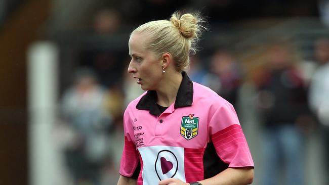 First female touch judge Belinda Sleeman pictured.