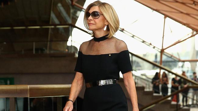 Designer Carla Zampatti walks the catwalk following her 50th anniversary show at Sydney Opera House on April 8, 2015 in Sydney. Picture: Cameron Spencer/Getty Images