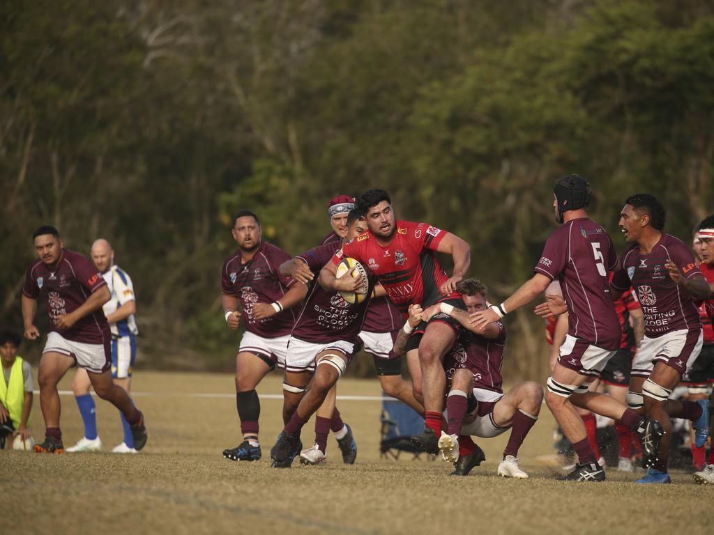 GCDRU major semi final between Colleges Knights and Nerang Bulls. Picture: Glenn Campbell