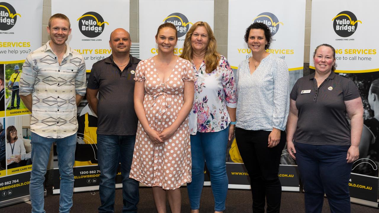 10 year staff service award recipients are (from left) Daniel Hassett, Justin Bienke, Tamara Bleumink, Doris Farquharson, Amy McDonnell and Roslyn Ott. Karin Bleumink was absent.