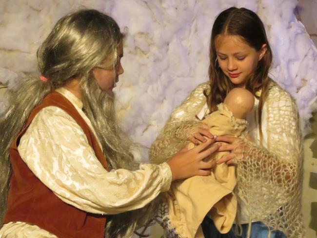 Emmy Riber and Mischa Price in a tender scene in A Russian Christmas. Tolstoy's play was part of the APA's Christmas Show. David Anthony photo