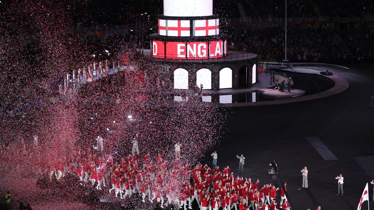 Host nation England was the last team to enter the stadium.