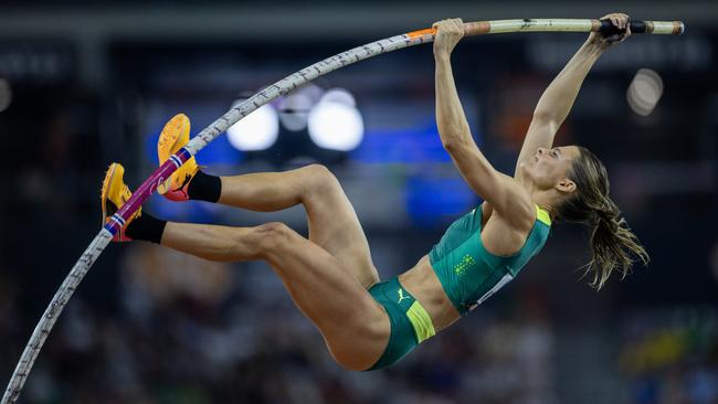 Nina Kennedy led the way for Australia with gold in the pole vault. Picture: Getty Images