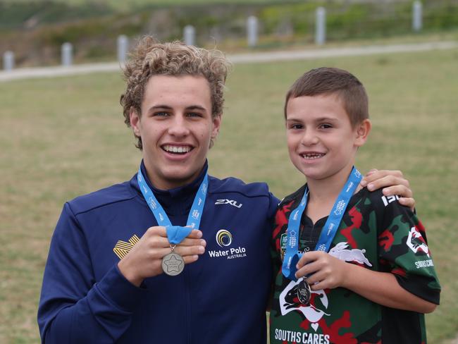 Southern Courier Junior Sports Star Award winners Nikita Strbac, 14, who won individual honours, and Zane Greenhalgh, 8, who took out the Young Sporting Spirit category. Pictures: Craig Wilson