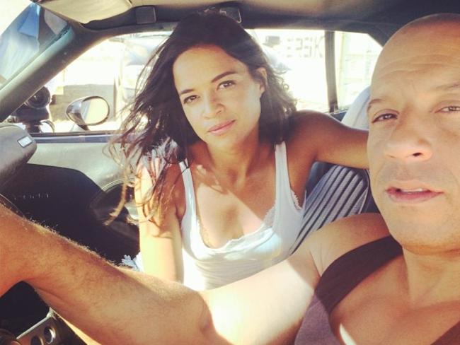 Died during filming ... Actress Michelle Rodriguez and Vin Deisel wrap up filming Furious 7 and reflects on the passing of co-star Paul Walker. "Ride or Die through thick and thin 15 yrs later surreal to think we made it through such a tough painful production. But this ones for you P I hope we make you proud love you". Picture: Instagram