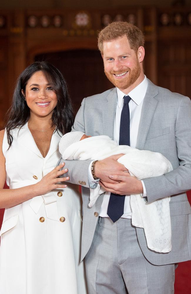 Prince Harry and Meghan introduce baby Archie to the world just a few weeks before their first wedding anniversary. Picture: Dominic Lipinski/WPA Pool/Getty Images