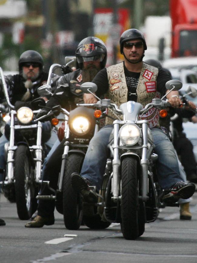 Hell’s Angels bikies formed part of the cortege at Zervas’s funeral.