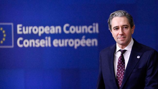 Ireland's Prime Minister Simon Harris arrives prior to the European Council meeting at the EU headquarters in Brussels.