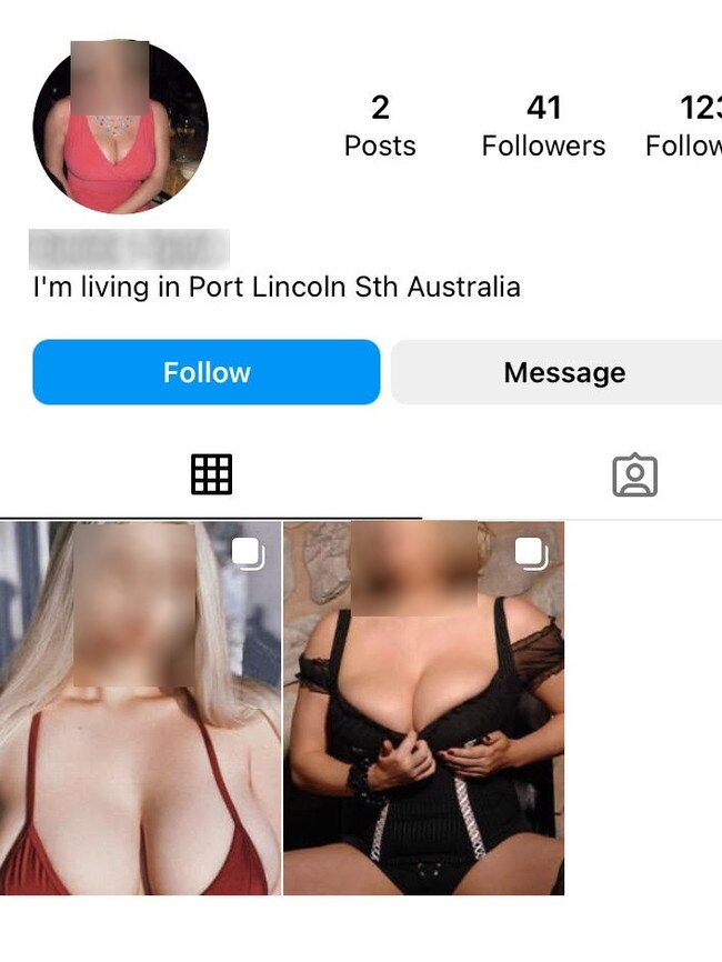 One of the accounts featuring provocative content followed by Cr Carbone's now deleted Hickinbotham Instagram page. Picture: Instagram