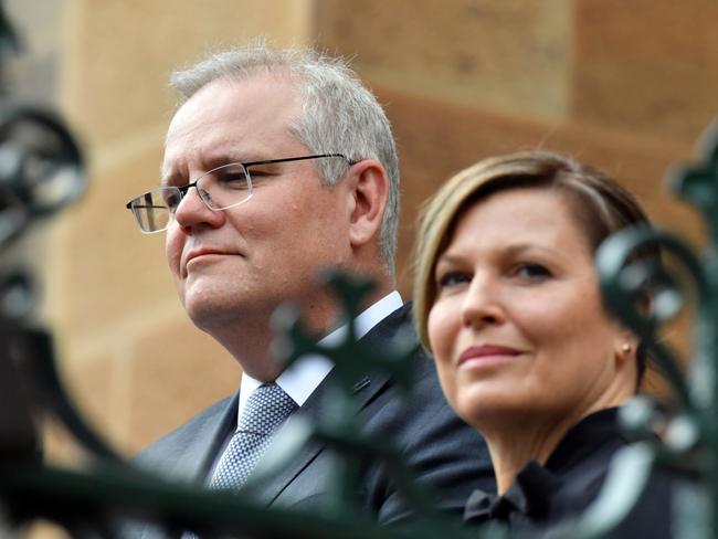 Prime Minister Scott Morrison and wife Jenny. Picture: AAP/Mick Tsikasvia NCA