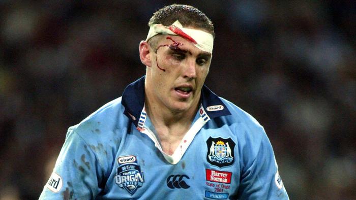 JUNE 11, 2003 : Michael De Vere during Game One of State of Origin RL match at Suncorp Stadium in Brisbane 11/06/03. Pic Anthony Weate.
Rugby League A/CT