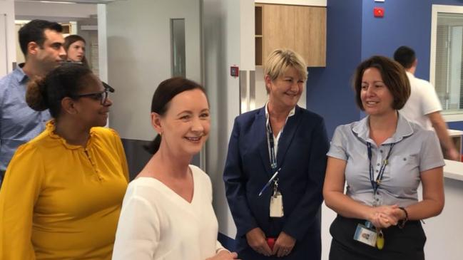 Queensland Health Minister Yvette D'Ath, centre, in Mossman Hospital, north of Cairns, last week. Picture: Mark Murray.