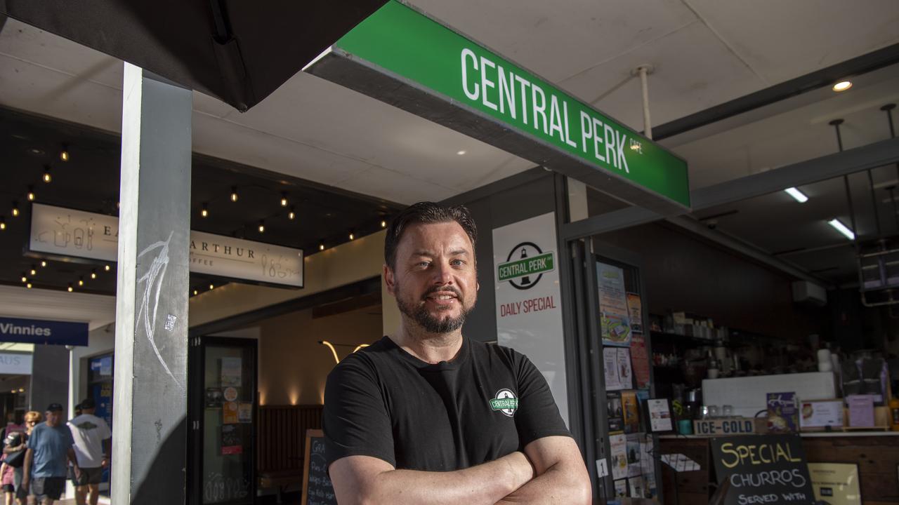 Cameron Thomas, owner of Central Perk Cafe, helped save the life of rugby league legend Steve Morris. Picture: Simon Bullard