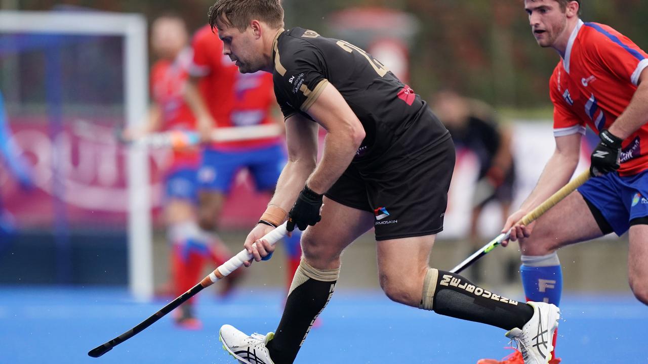 Aaron Kleinschmidt, playing for HC Melbourne, in 2019. He is a Commonwealth Games gold medallist in hockey. Picture: AAP Image/Scott Barbour