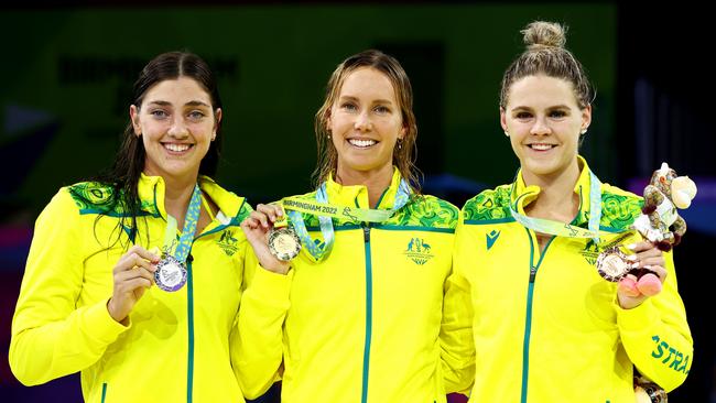 Meg Harris, Emma McKeon and Shayna Jack.