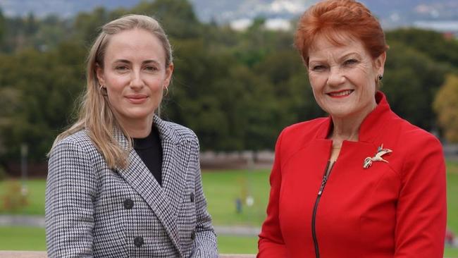 One Nation MLC Sarah Game pictured with Pauline Hanson. Picture: File