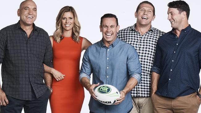 Gorden Tallis, Lara Pitt, Matty Johns, Bryan Fletcher and Nathan Hindmarsh.