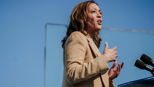 Kamala Harris at a campaign rally in North Hampton, New Hampshire. Picture: Getty Images via AFP.