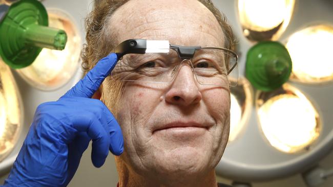 Professor Mark Fitzgerald is developing a prototype of Google Glass to assist ED doctors. Picture: David Caird