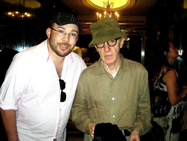 Having a cool hat-off with Woody Allen.