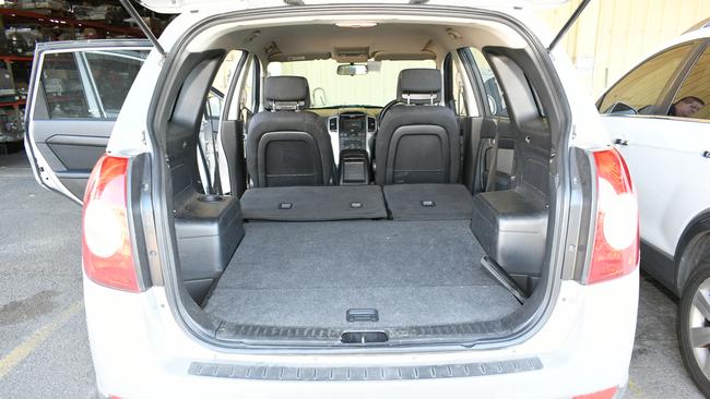 The boot of the silver Holden Captiva looked like any other car. Picture: Australian Federal Police