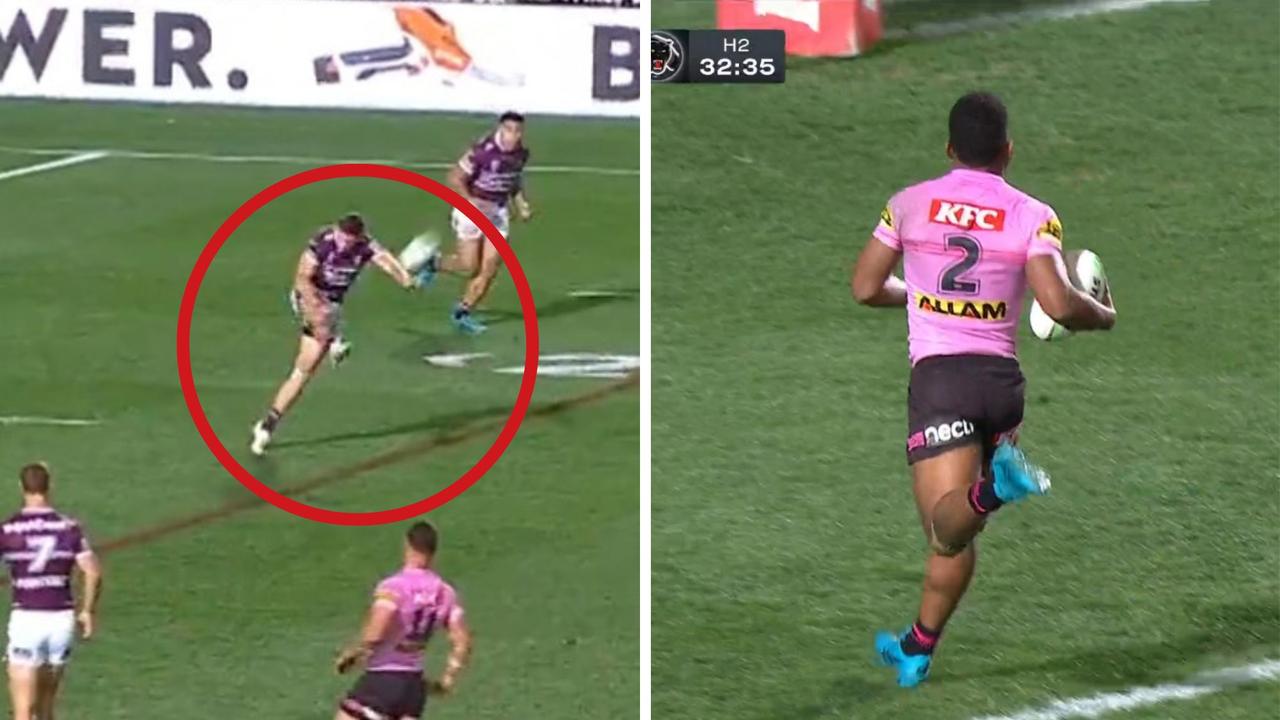 Manly had to try something but this was not it. Photo: Fox Sports