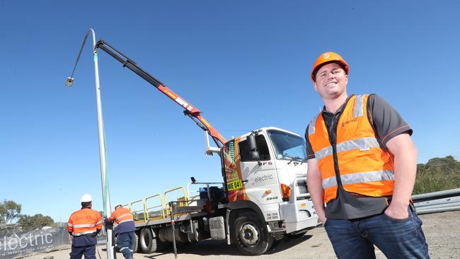 Jason Morris runs Yatala firm Mi Electric. It is an industrial and commercial electrician providing road lighting, traffic signals, intelligent transport systems and lighting services in Brisbane and Gold Coast. Photo by Richard Gosling