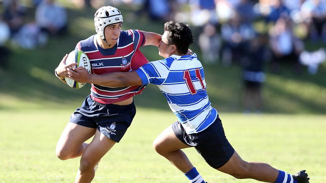 TSS fullback Dion Samuela on the attack. Picture: Richard Gosling